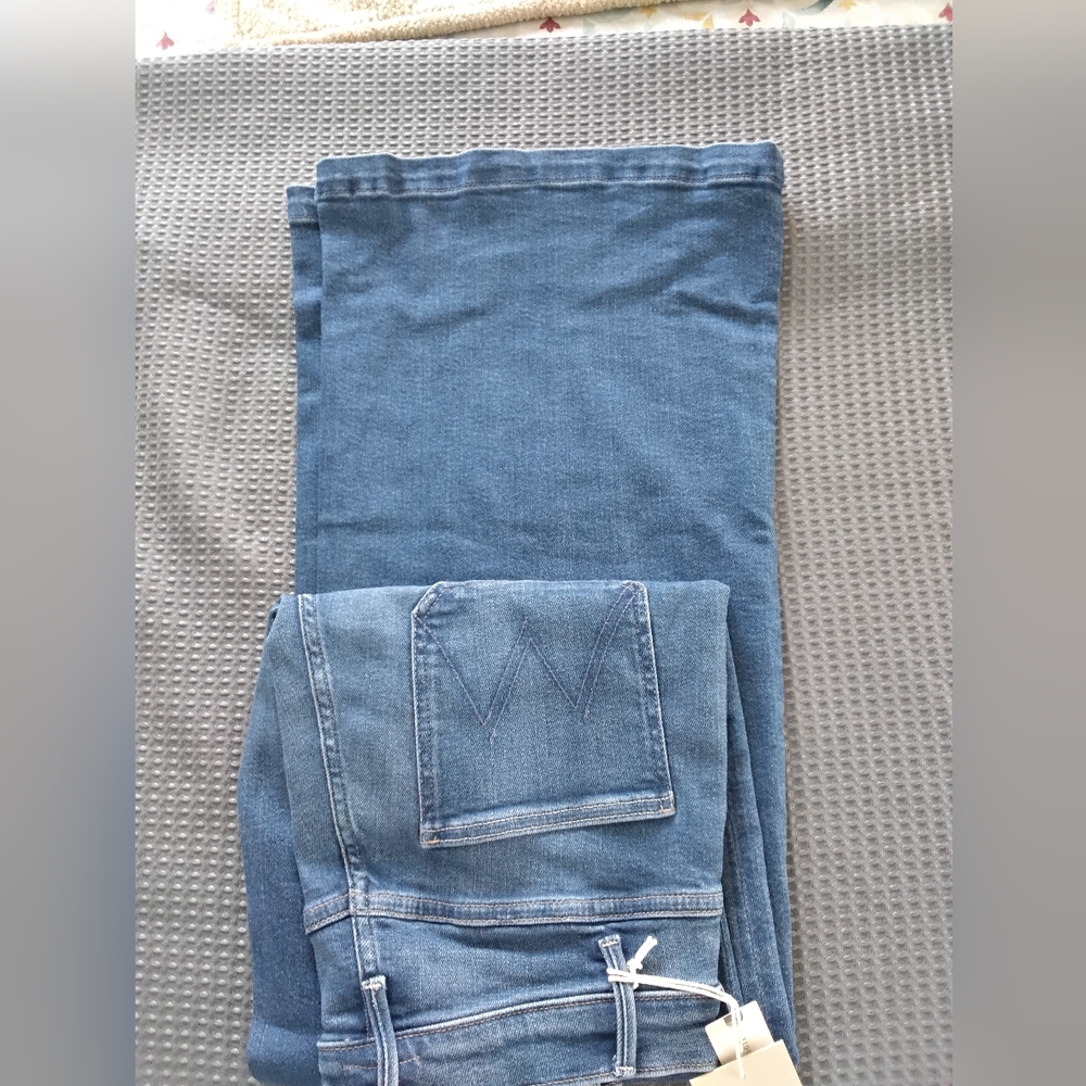 Anthropologie Blue Flare Jeans The Hustler Roller - Picture 8 of 12
